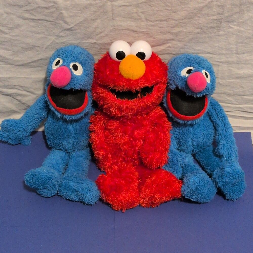 GUND Sesame Street Elmo & Grover Plush Stuffed Animals Lot of 3 2015 & 2018